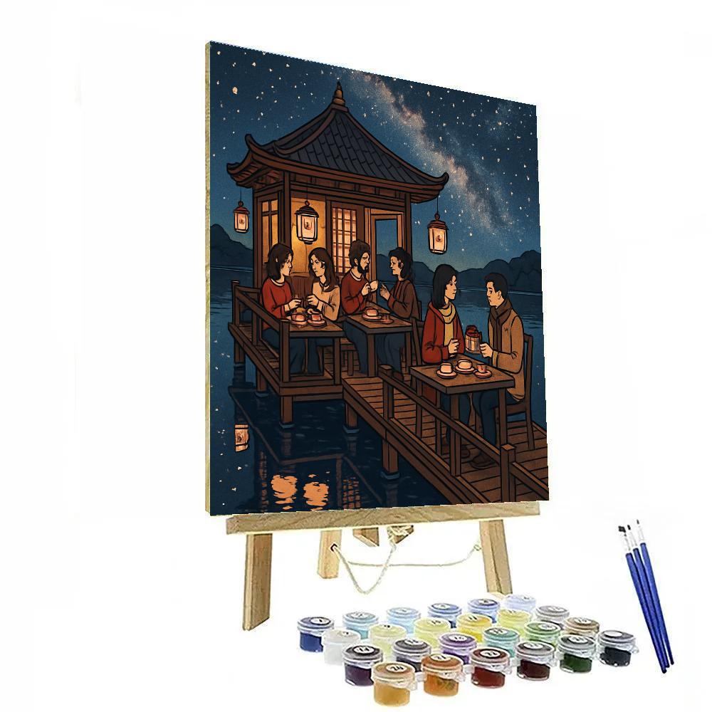Tea House On The Valentines Day Star Pier painting number kit