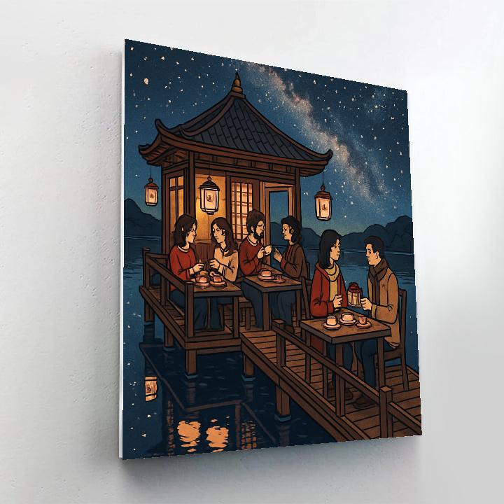 Tea House On The Valentines Day Star Pier painting number kit
