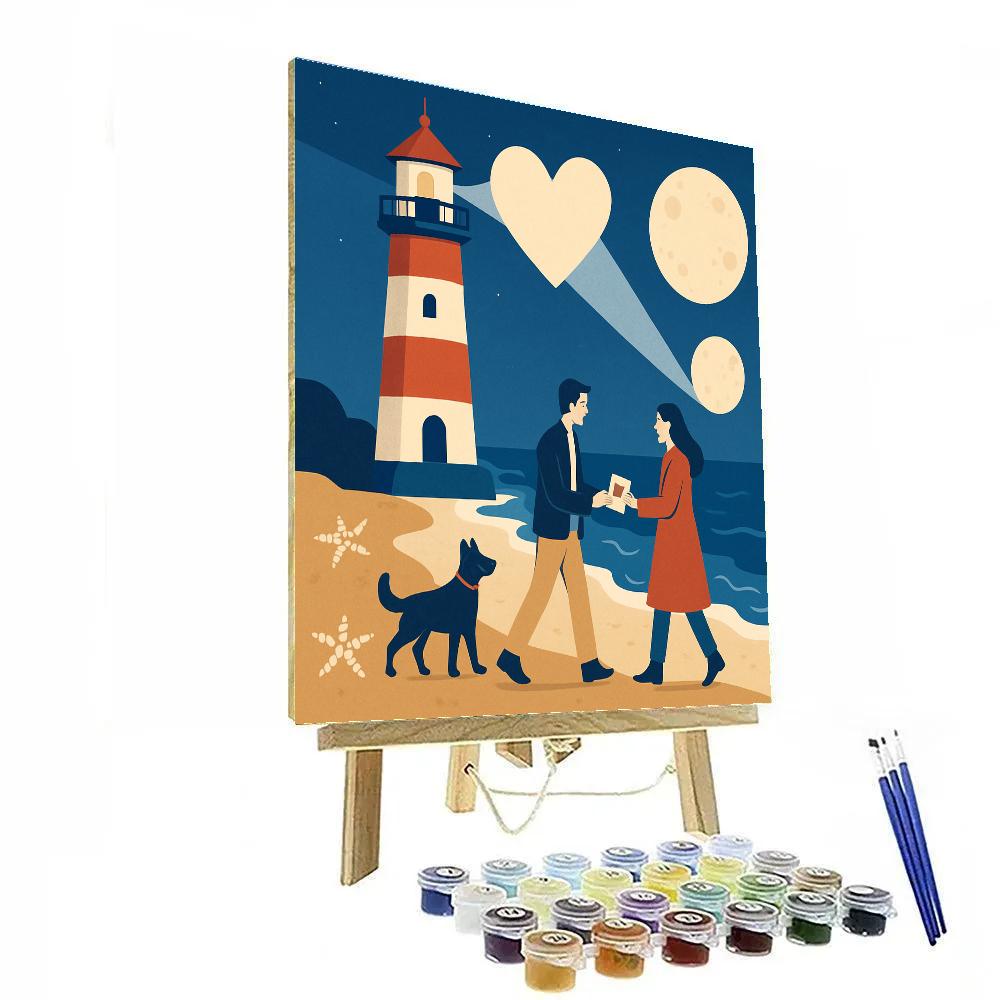 Valentines Day Lighthouse Of The Twin Moons paint by color