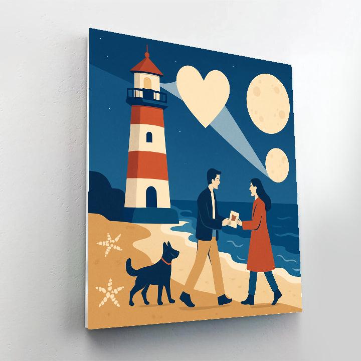 Valentines Day Lighthouse Of The Twin Moons paint by color