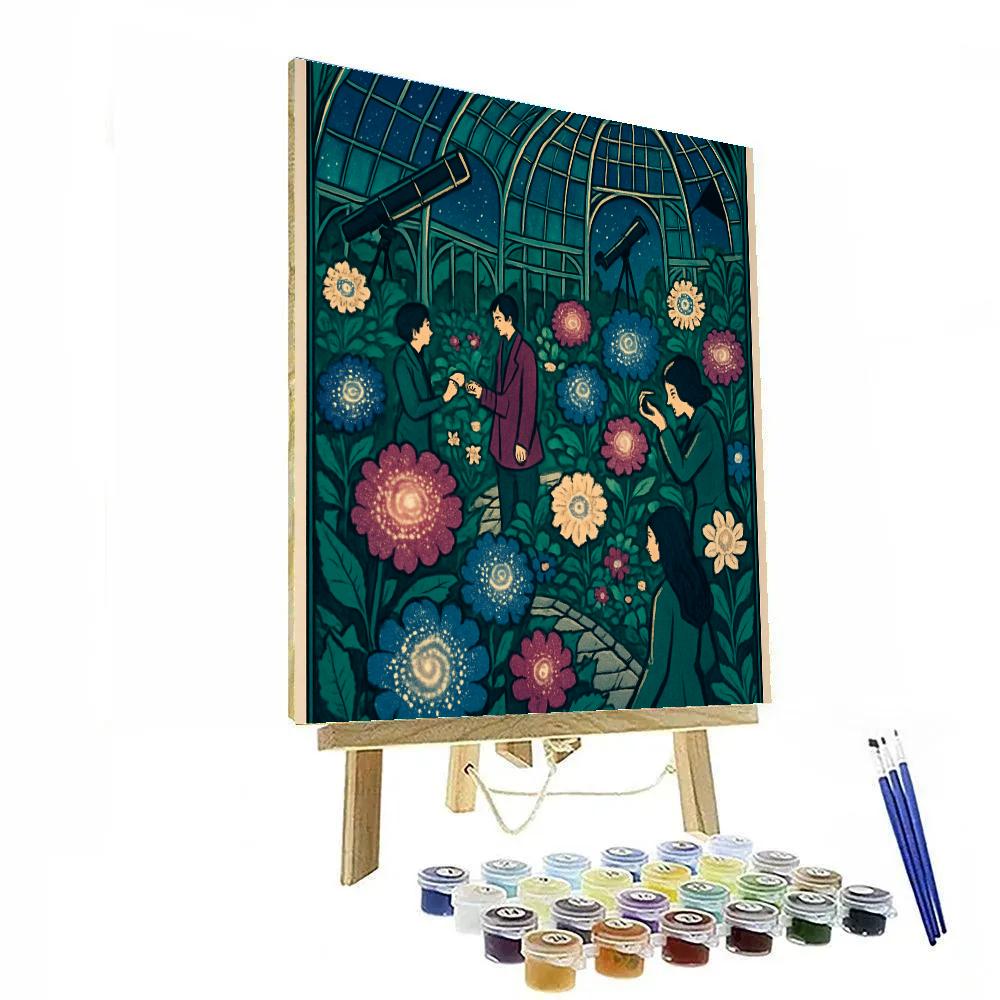 Botanical Observatory Of Valentines Day Stars painting number kit