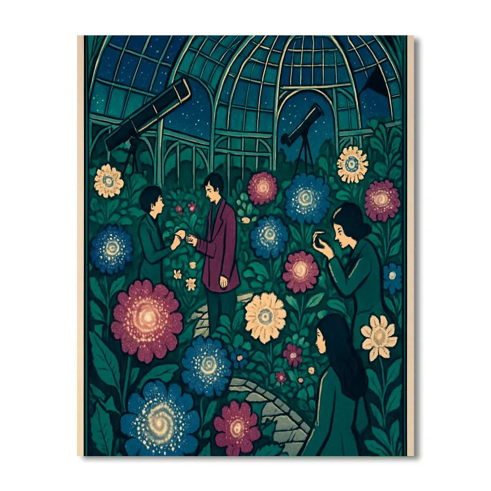 Botanical Observatory Of Valentines Day Stars painting number kit