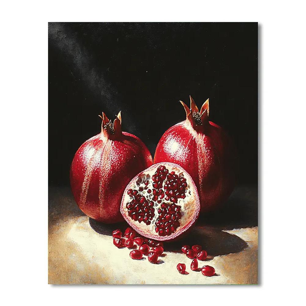 Caravaggio Inspired Eclipse Pomegranate Number painting