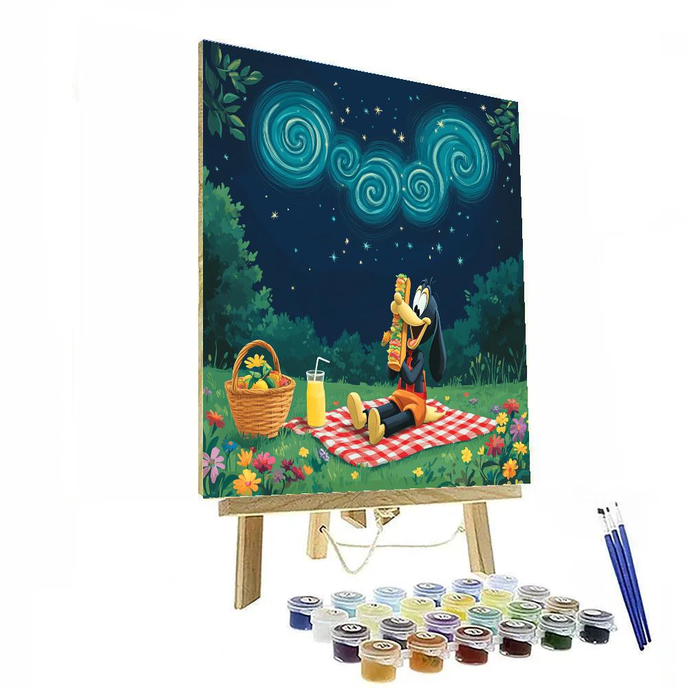 Goofy Galactic Picnic Disney Inspired paint by numbers