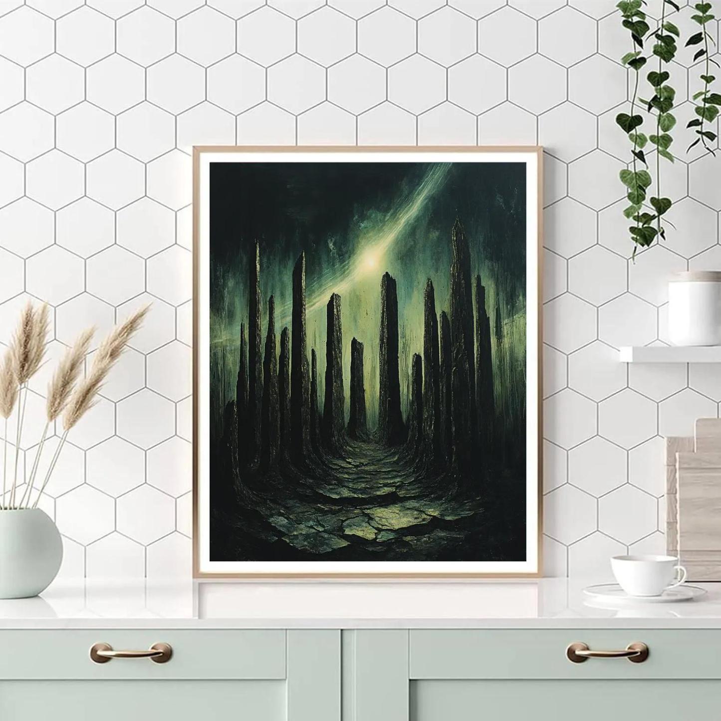 Caravaggio Inspired Aurora Basalt Cathedral Numbered painting kits