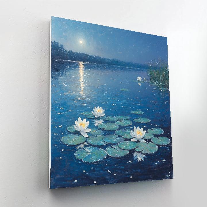 Claude Monet Inspired Water Lilies Under Moonlight paint by number