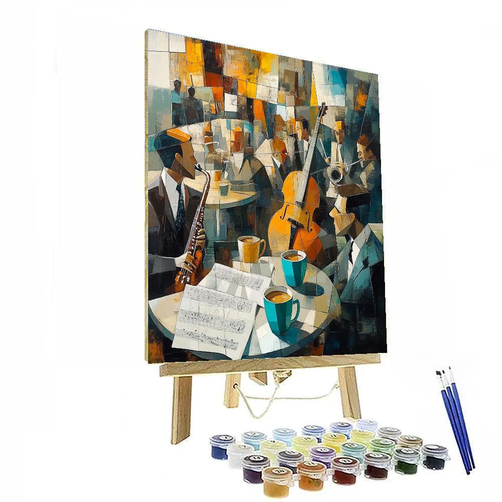 Pablo Picasso Inspired Cubist Cafe Musicians Paint by numbers kits