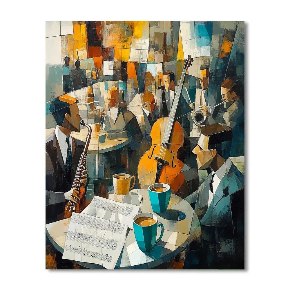 Pablo Picasso Inspired Cubist Cafe Musicians Paint by numbers kits