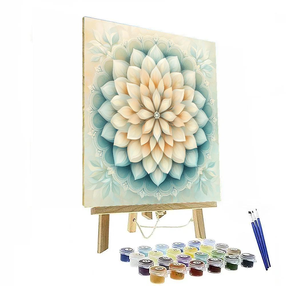 Alphonse Mucha Inspired Auroral Seasons Mandala paint by number