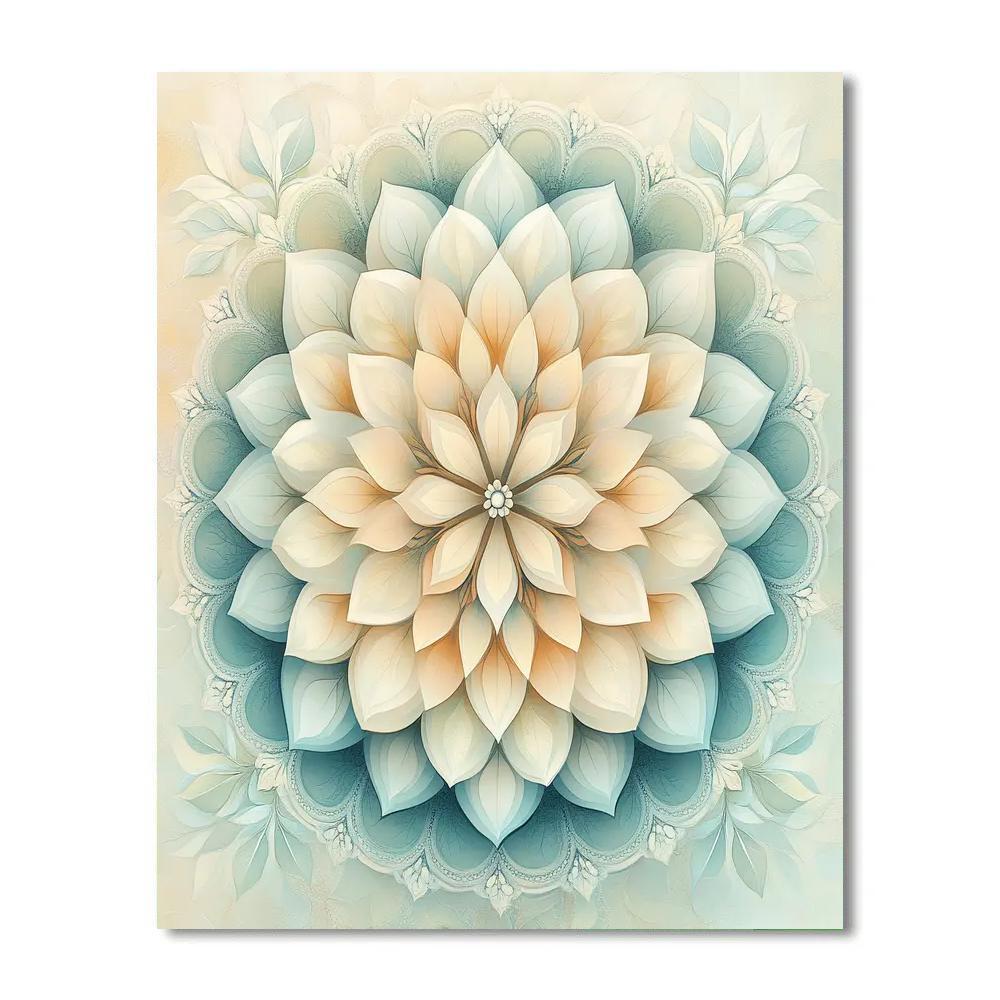 Alphonse Mucha Inspired Auroral Seasons Mandala paint by number