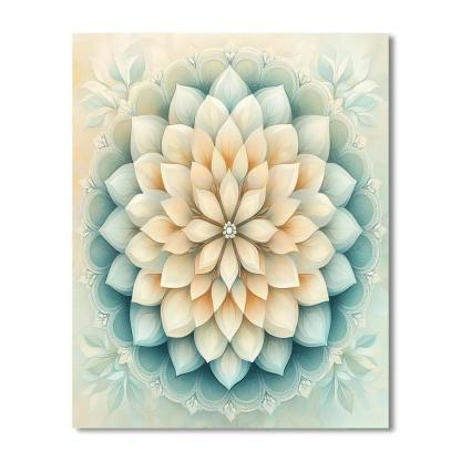 Alphonse Mucha Inspired Auroral Seasons Mandala paint by number