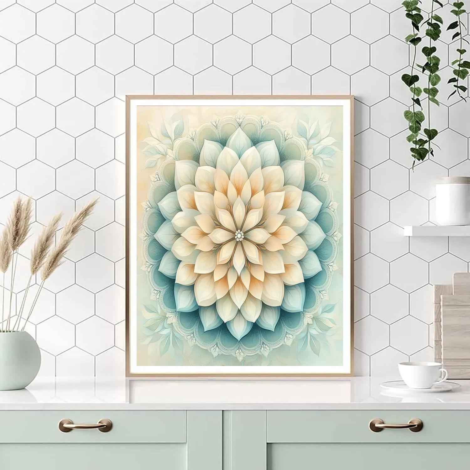Alphonse Mucha Inspired Auroral Seasons Mandala paint by number