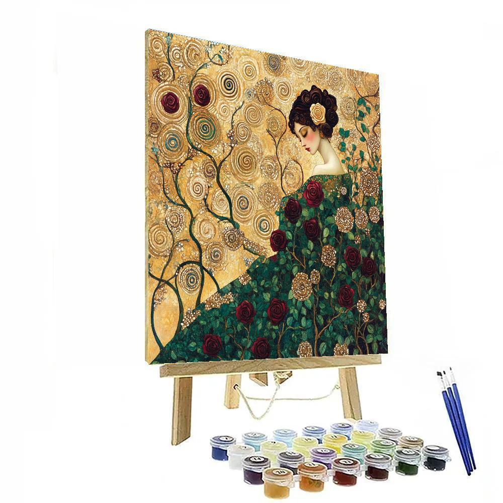 Gustav Klimt Inspired Golden Rose Garden Paint by numbers kits