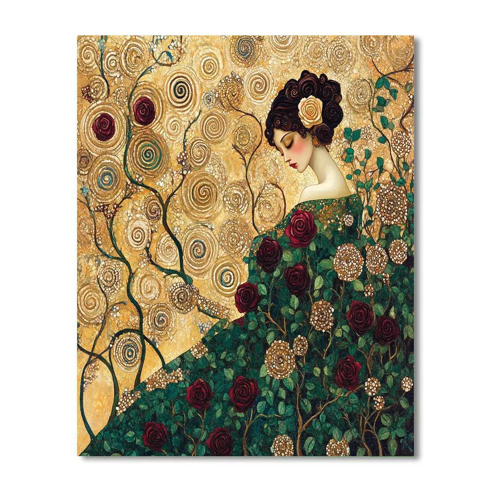 Gustav Klimt Inspired Golden Rose Garden Paint by numbers kits