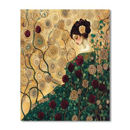 Gustav Klimt Inspired Golden Rose Garden Paint by numbers kits