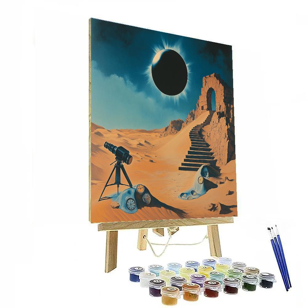 Salvador Dali Inspired Desert Eclipse Clockwork DIY paint by numbers