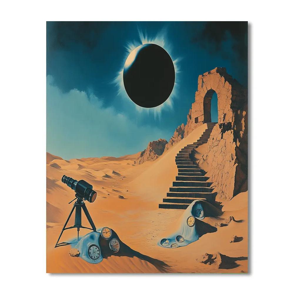 Salvador Dali Inspired Desert Eclipse Clockwork DIY paint by numbers