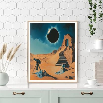 Salvador Dali Inspired Desert Eclipse Clockwork DIY paint by numbers
