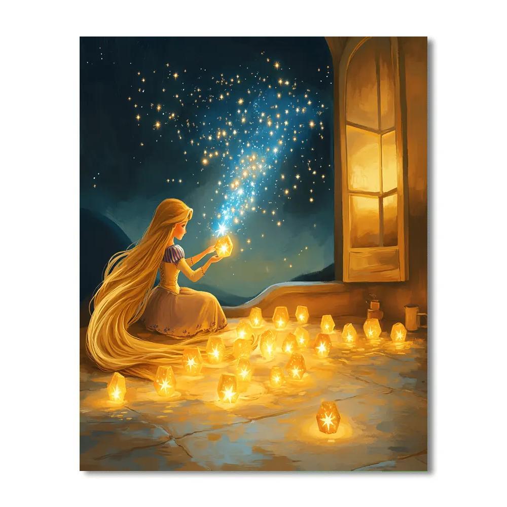 Rapunzel Star Lantern Workshop Disney Inspired Paint by numbers art
