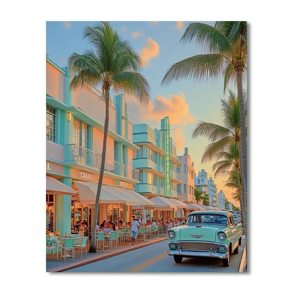 Art Deco Lines At Ocean Drive Miami Beach United States paint by numbers
