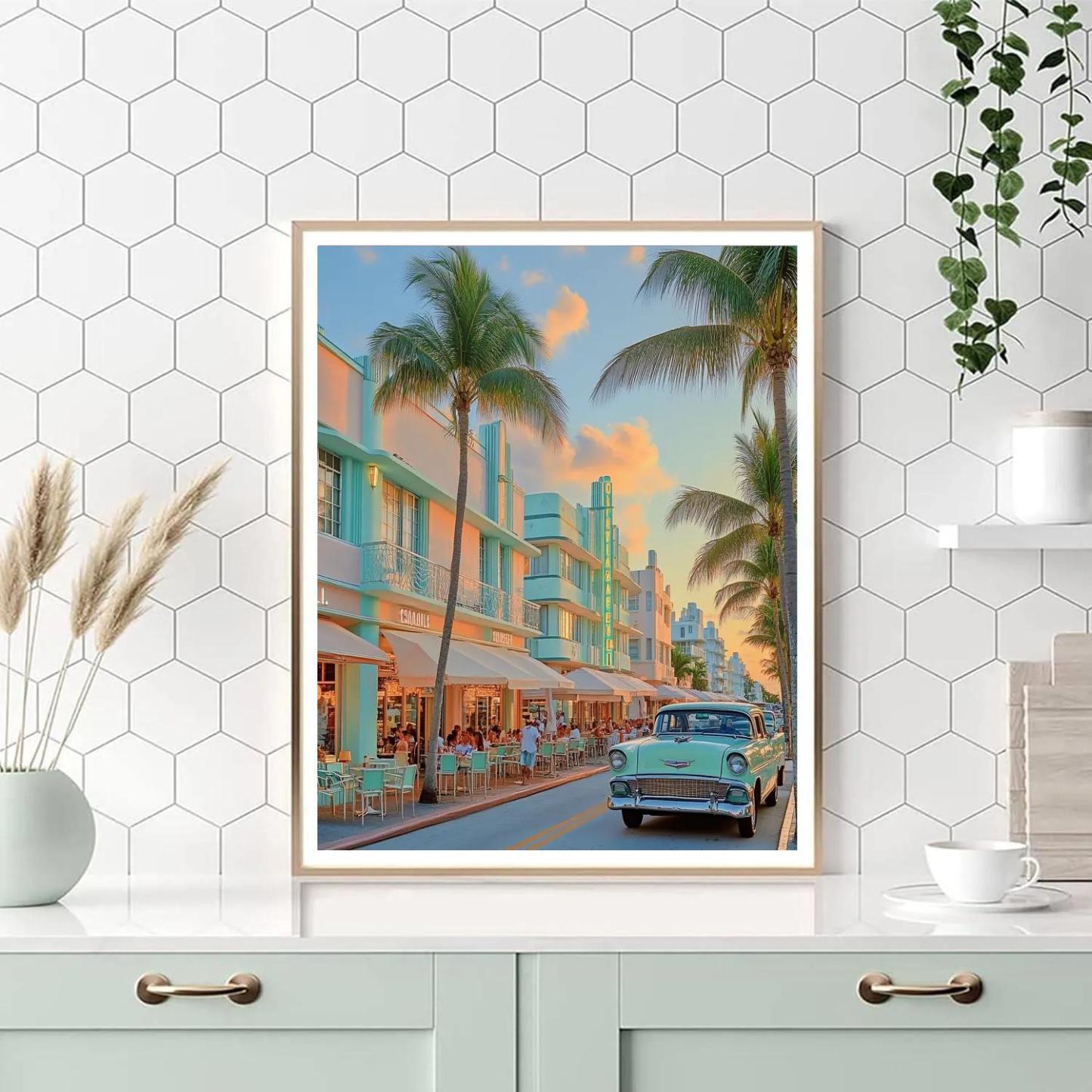 Art Deco Lines At Ocean Drive Miami Beach United States paint by numbers