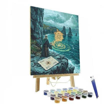 Harbor Map With Celtic Knotwork Paint by numbers art