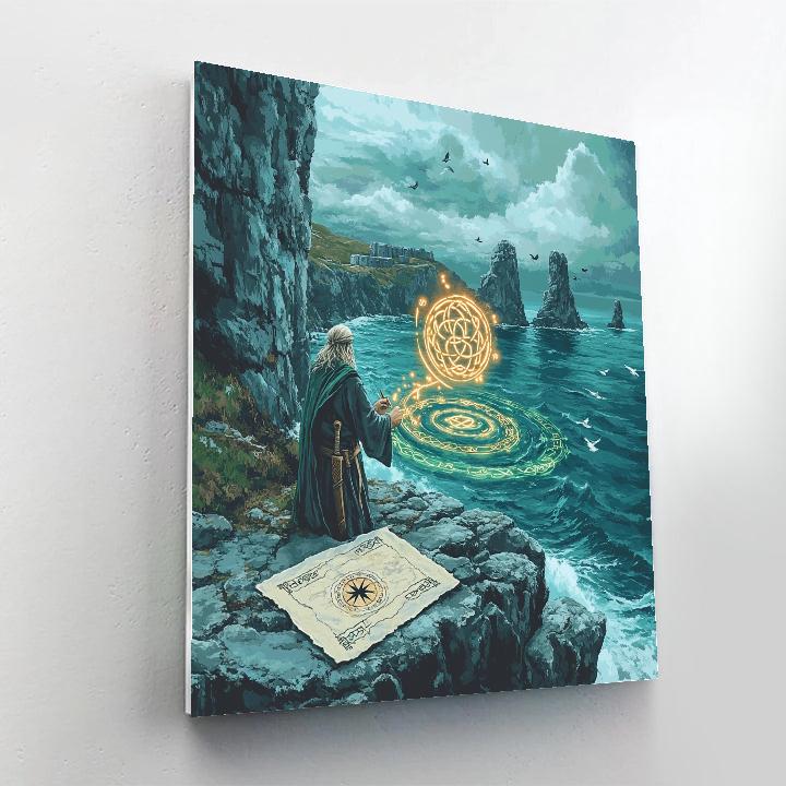 Harbor Map With Celtic Knotwork Paint by numbers art