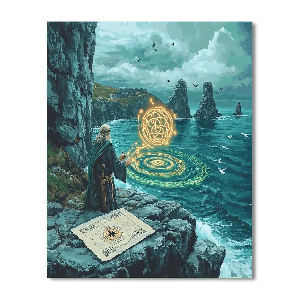 Harbor Map With Celtic Knotwork Paint by numbers art