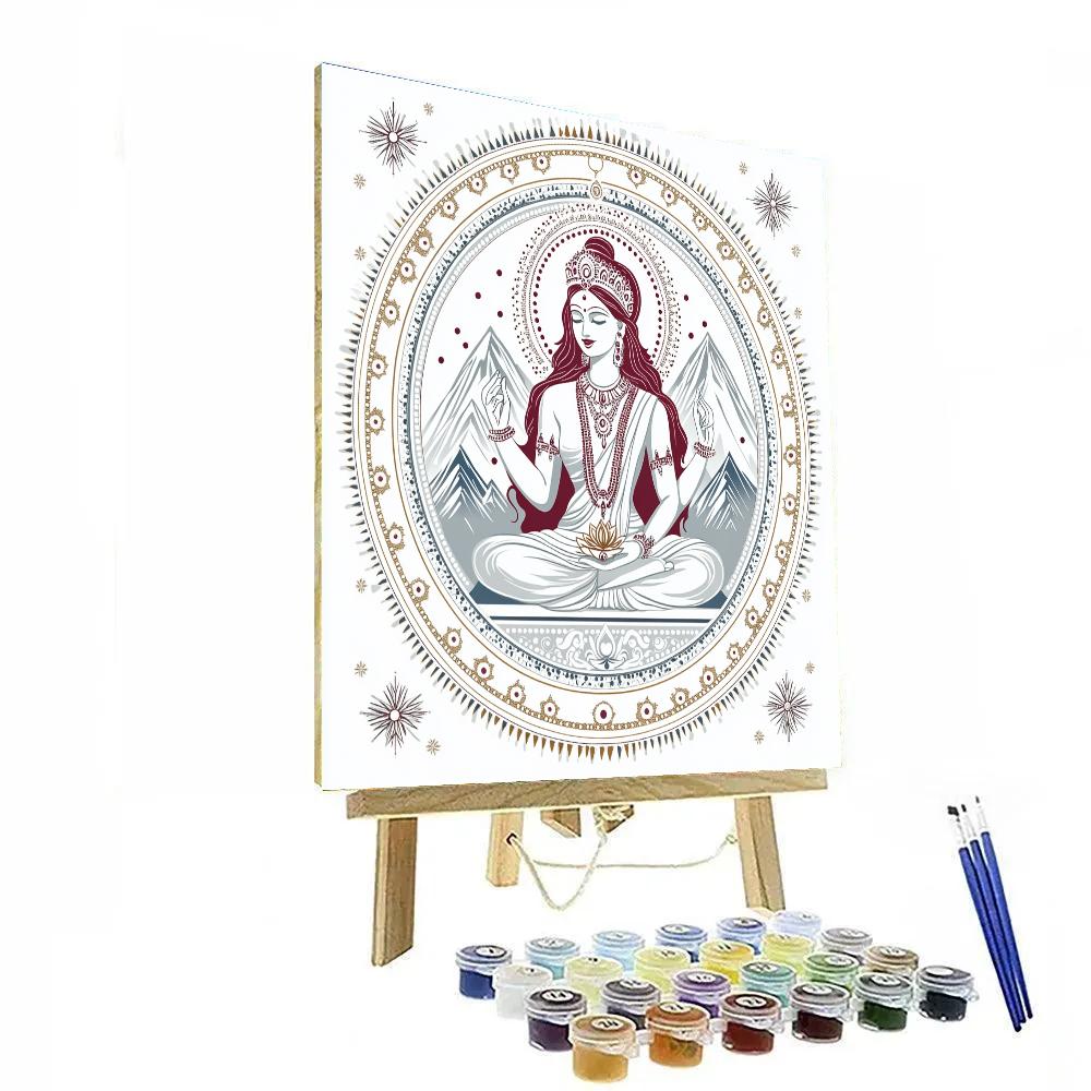 Parvati-Crowned Himalayan Mandala Painting by numbers kit