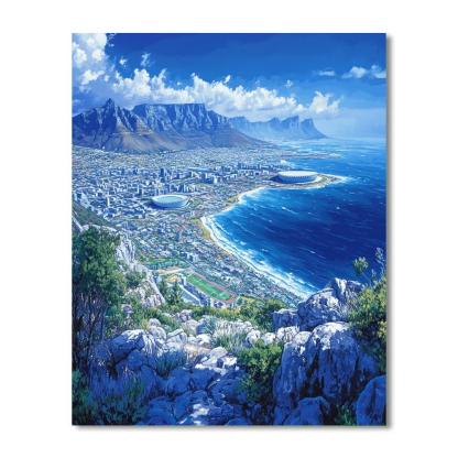 Granite Skyline View From Table Mountain Cape Town South Africa DIY paint by numbers