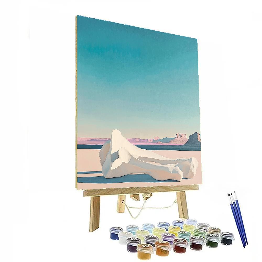 Georgia OKeeffe Inspired Desert Bones And Sky Number painting
