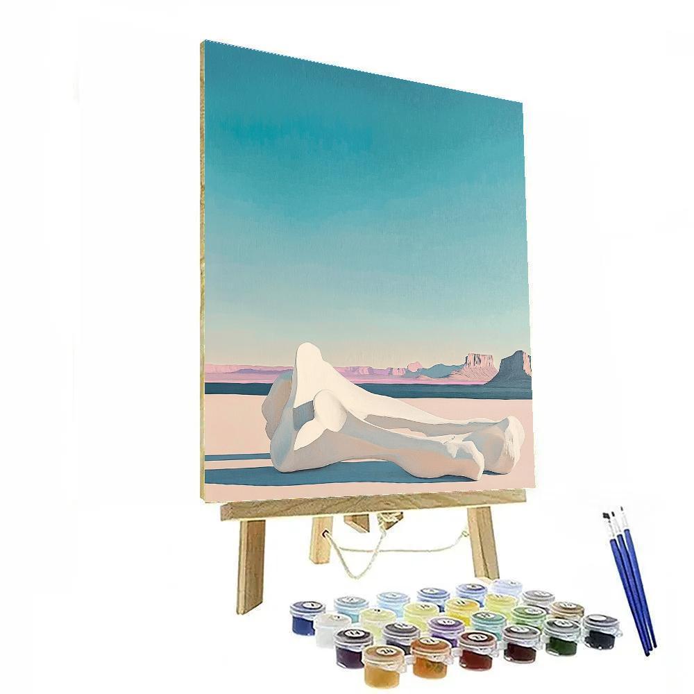 Georgia OKeeffe Inspired Desert Bones And Sky Number painting