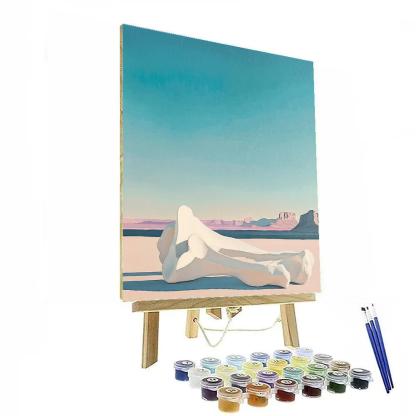 Georgia OKeeffe Inspired Desert Bones And Sky Number painting