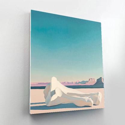 Georgia OKeeffe Inspired Desert Bones And Sky Number painting