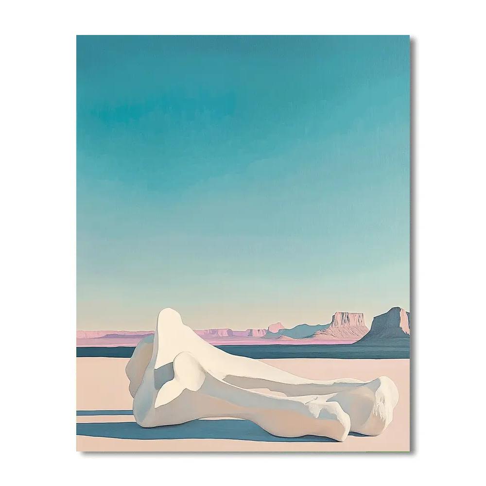 Georgia OKeeffe Inspired Desert Bones And Sky Number painting
