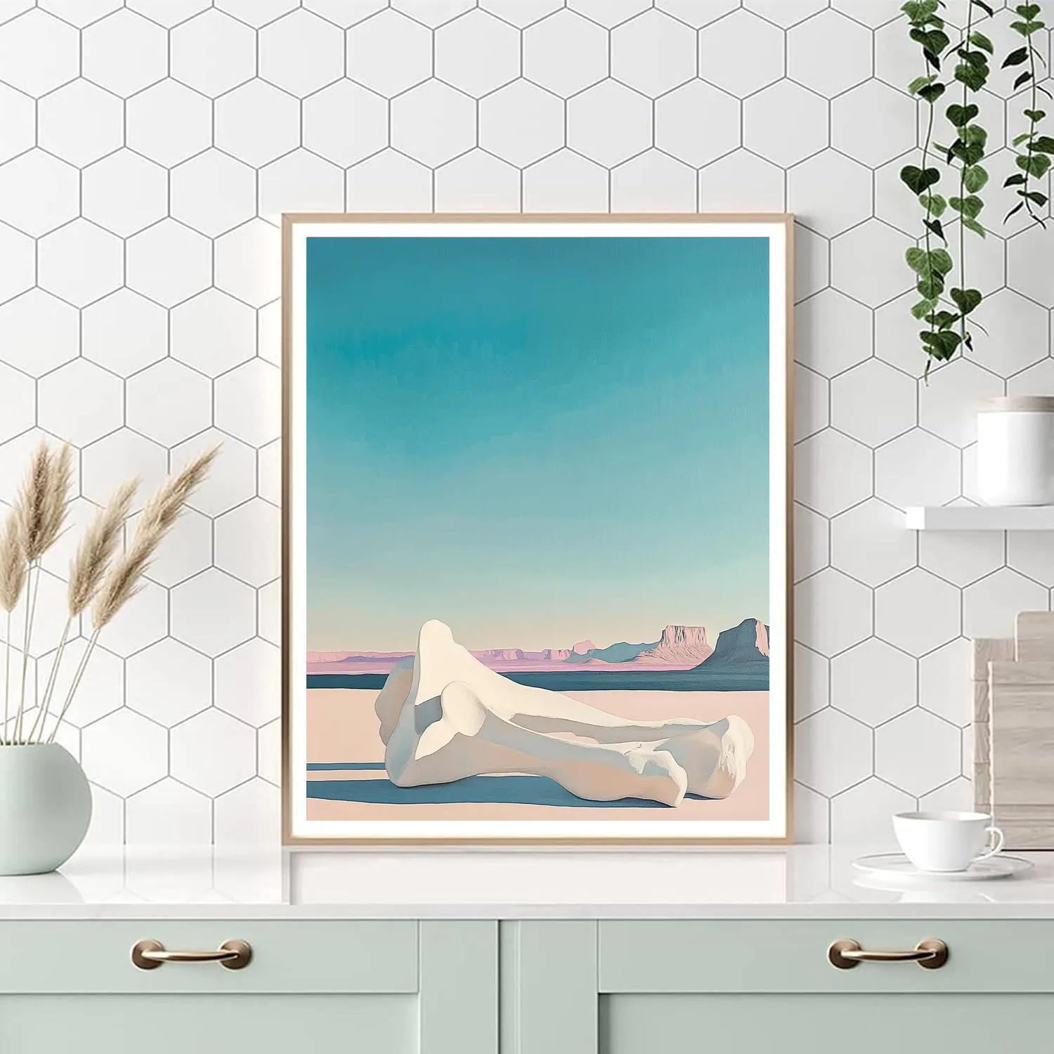 Georgia OKeeffe Inspired Desert Bones And Sky Number painting