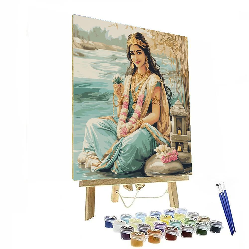 Parvati In The River Stone Shrine Paint by numbers art
