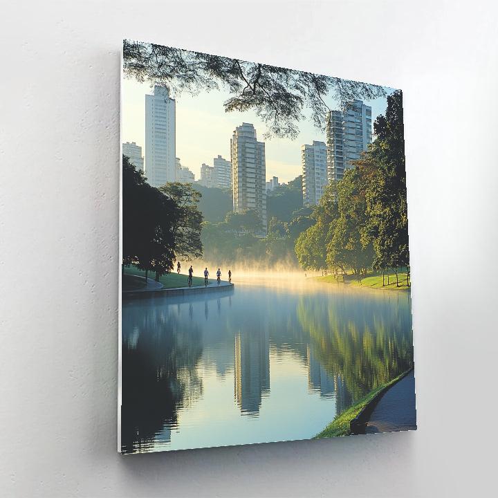 Modernist Calm At Ibirapuera Park Lake Sao Paulo Brazil painting number kit