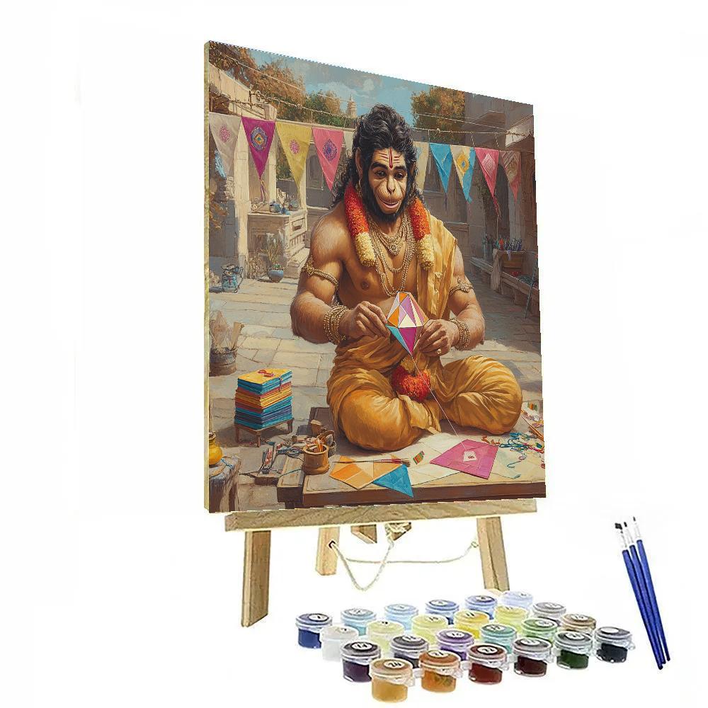 Hanuman In Paper Kite Workshop paint by number