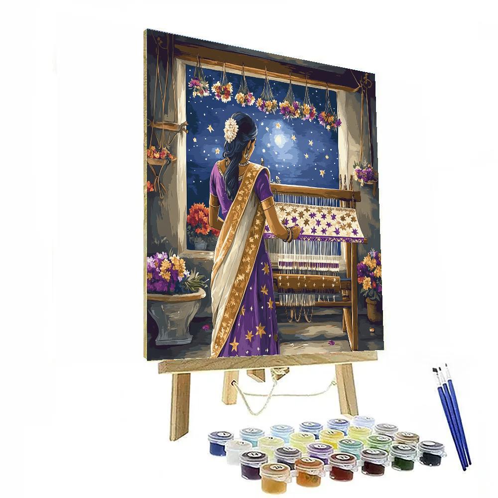 Parvati With Star Thread Weaving Number painting