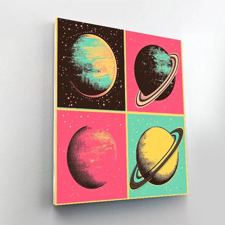 Andy Warhol Inspired Pop Art Solar System Paint by numbers art