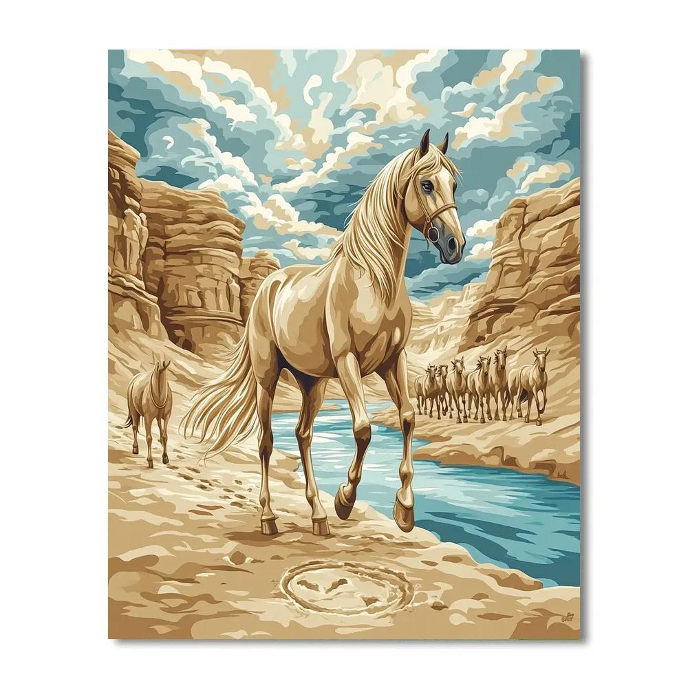 Windcarved Plateau Horse Migration Numbered painting kits