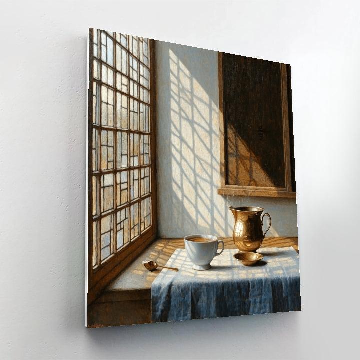 Johannes Vermeer Inspired Morning Coffee By Window DIY paint by numbers