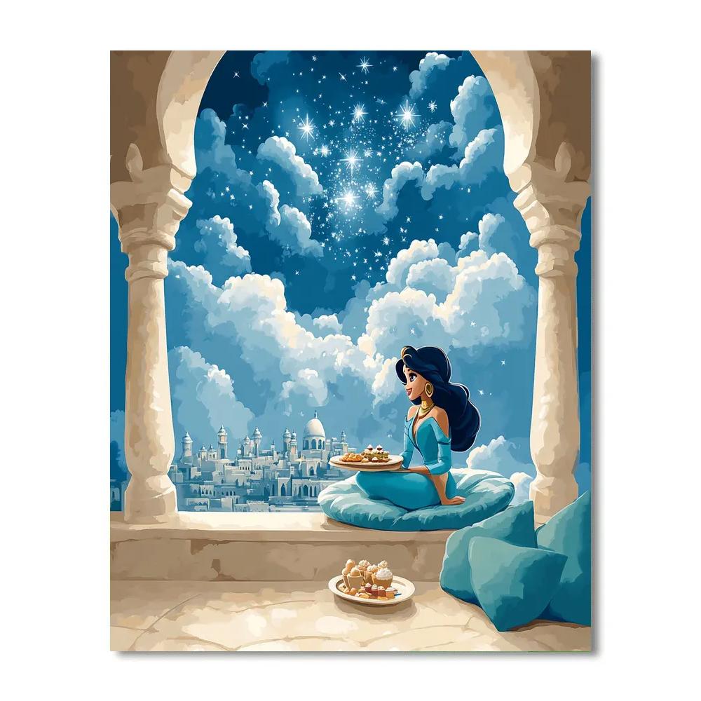 Jasmine Cloud Palace Stargaze Disney Inspired paint by color