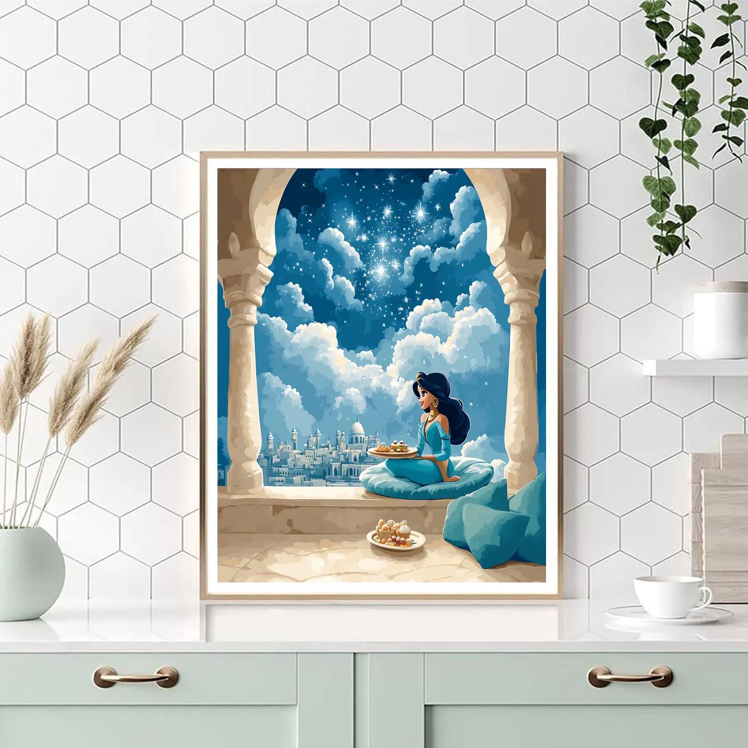 Jasmine Cloud Palace Stargaze Disney Inspired paint by color