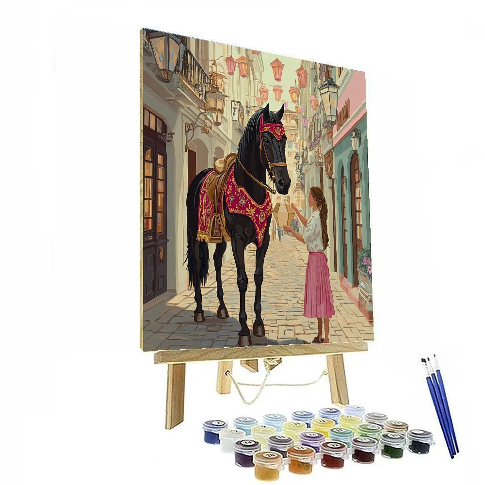 Lantern Festival In The Old Quarter With Horse paint by number