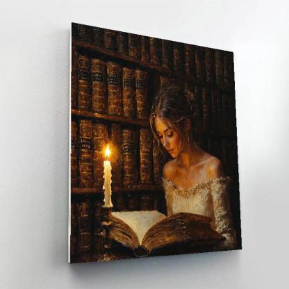 Rembrandt Inspired Candlelit Library Scholar paint by numbers