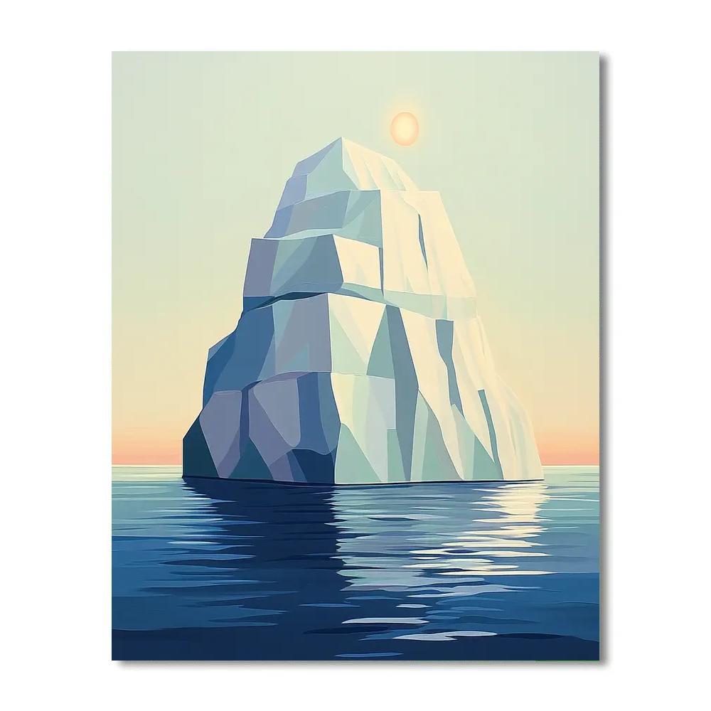 Lawren Harris Inspired Sunlit Iceberg Tranquil Meridian DIY paint by numbers