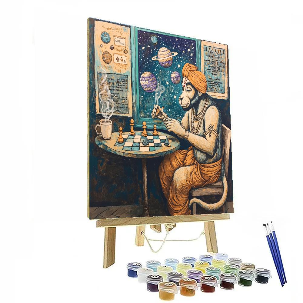 Hanuman Chessmaster In Cosmic Cafe Painting by numbers kit