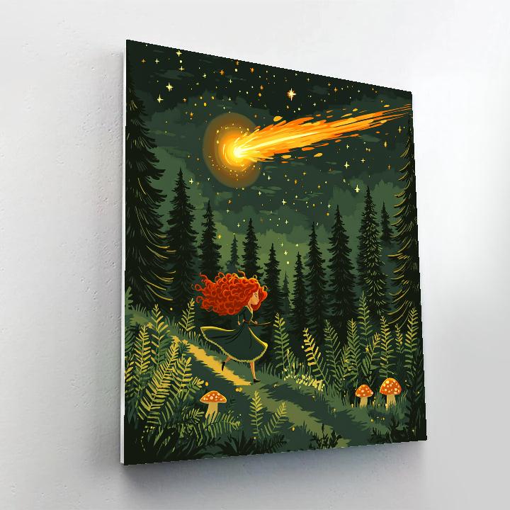 Merida Meteor Trail Forest Run Disney Inspired paint by numbers